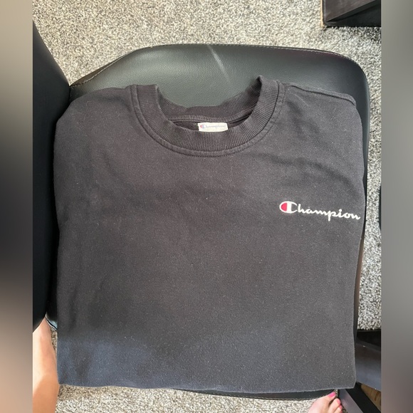 Men's Champion Crewneck Black Size Large - Picture 5 of 5